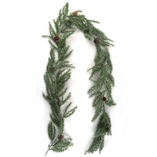 Iced - Snowy Artificial Pine Christmas Garland With Pinecones, 75 Inches Long (lot of 1) SALE ITEM